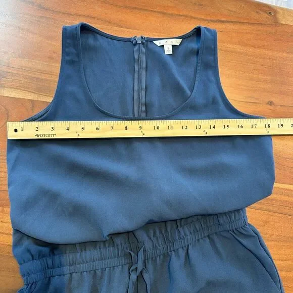 CAbi Sleeveless Jumpsuit Drawstring Waist Jogger-Style Zip-Back Navy-Blue W US S - Picture 9 of 11